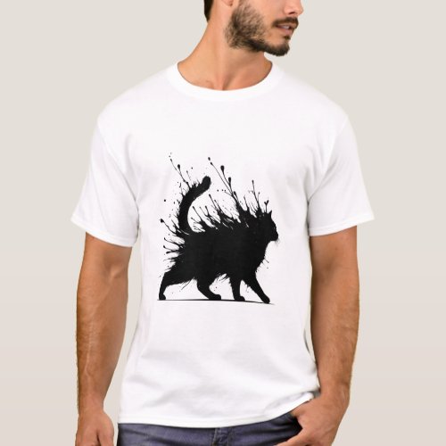 claboussure Fline _ chat noir T_Shirt