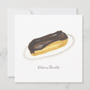 Éclair au Chocolat watercolor Card