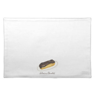 Éclair au Chocolat watercolor Cloth Placemat