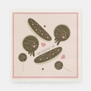 Eclair Donuts Cake Pops Valentine's Day Party Napkins