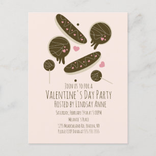 Eclair Donuts Cake Pops Valentine's Day Party  Postcard