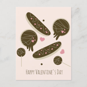  Eclair Donuts Cake Pops Valentine's Day Postcard