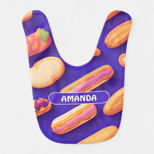 Eclair Rainbow Colorful Personalized Pattern Baby Bib