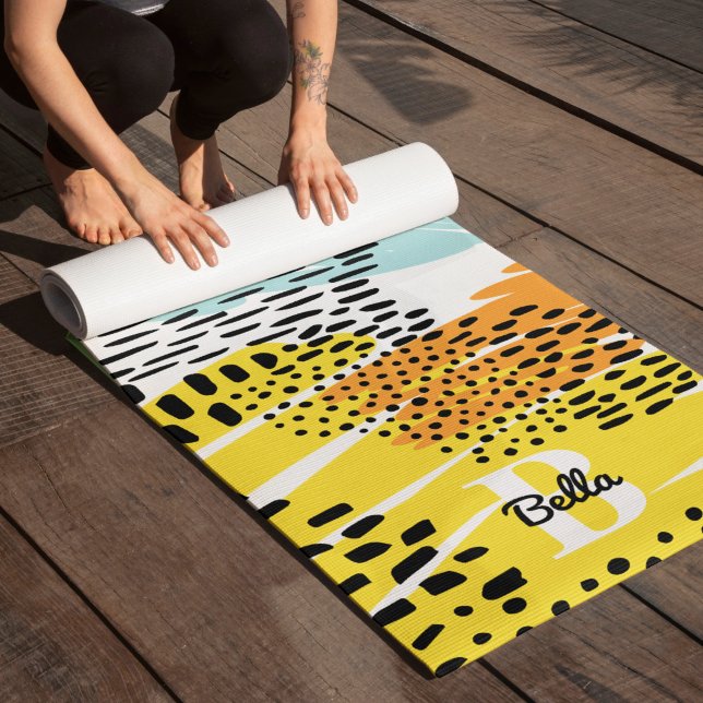 Eclectic Animal Print Pattern Monogrammed Yoga Mat (Creator Uploaded)