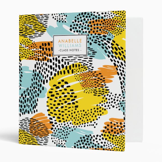 Eclectic Animal Print Personalized 3 Ring Binder (Front/Inside)