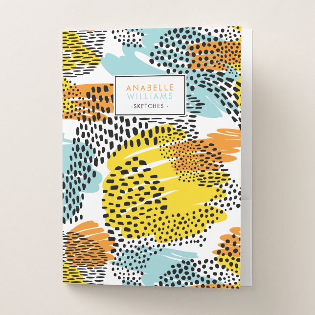 Eclectic Animal Print Personalized Pocket Folder (Front)