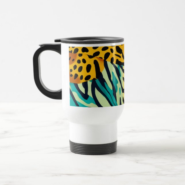 Eclectic Animal Prints Travel Mug – 15 oz (Left)