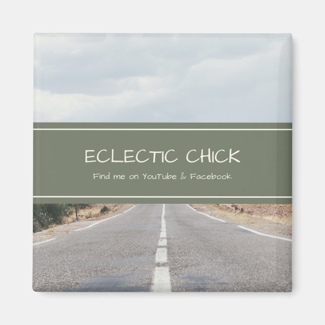 Eclectic Chick Find Me on YouTube & Facebook Magnet (Front)