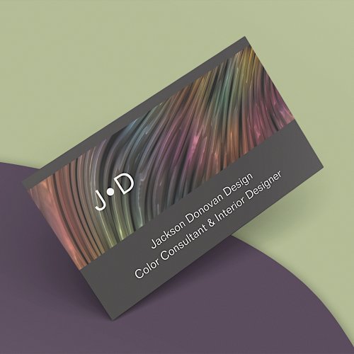 Eclectic Colorful Luxury Metallic Wave Art Pattern Business Card