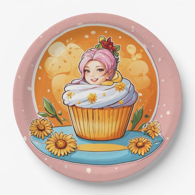 "Eclectic Elegance: Artistry Unleashed on Zazzers' Paper Plates (Front)