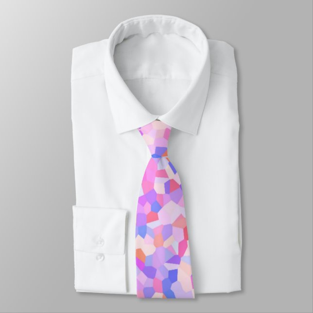 Eclectic Funky Boho Groovy Quirky Sprinkle Mosaic Neck Tie (Tied)