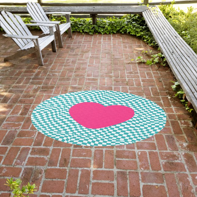 Eclectic Heart Groovy Pattern Outdoor Rug (Insitu (Outdoor 3))