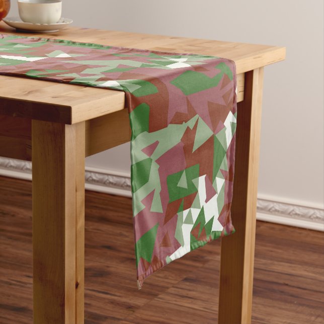 Eclectic Mod Retro Geometric Christmas Pattern Long Table Runner (In Situ)