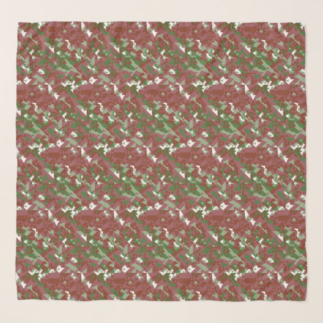 Eclectic Mod Retro Geometric Christmas Pattern Scarf (Front)