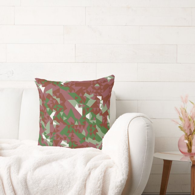 Eclectic Mod Retro Geometric Christmas Pattern Throw Pillow (Couch)