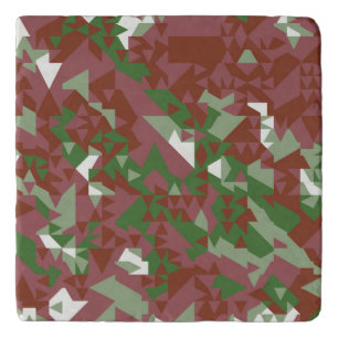 Eclectic Mod Retro Geometric Christmas Pattern Trivet