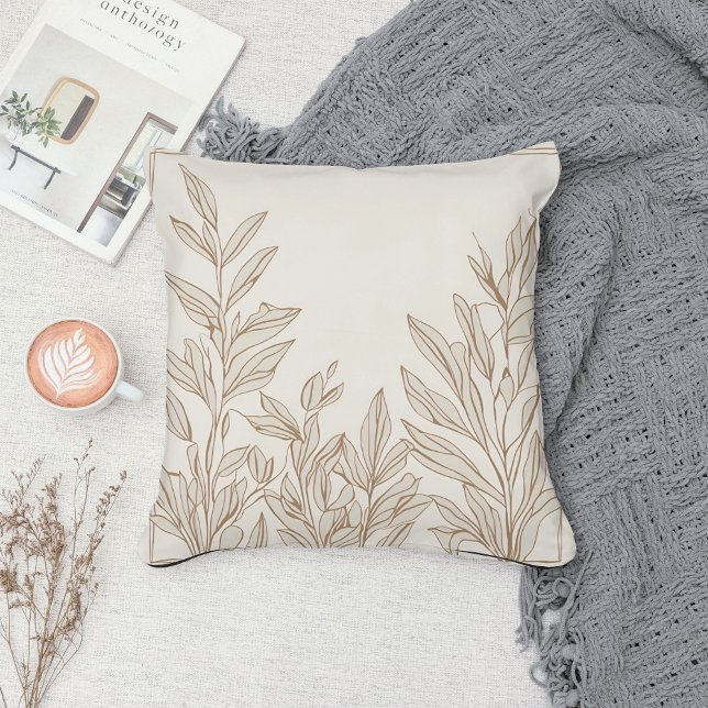 Eclectic Natural Terracotta Wildflower Boho Rustic Throw Pillow (Creator Uploaded)