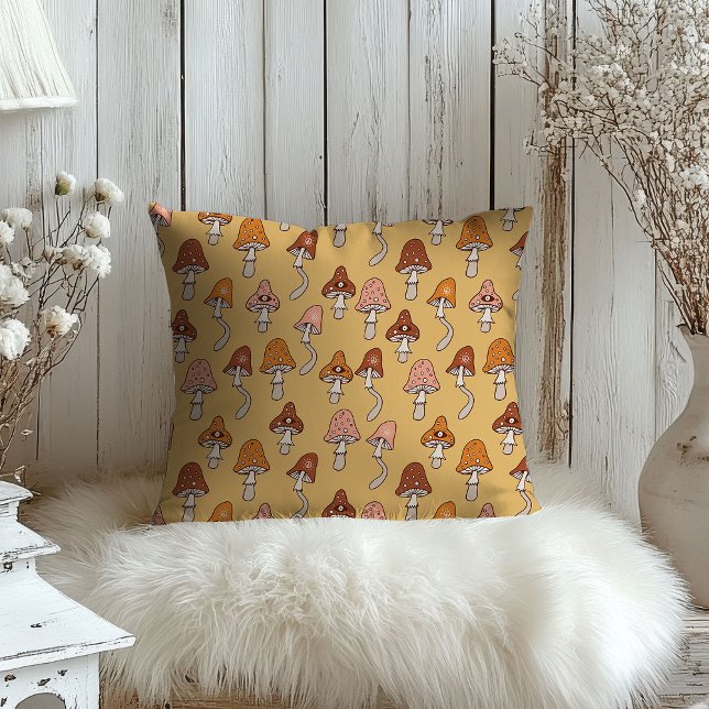 Eclectic Retro Pillow Warm Tones & Funky Flair (Eclectic Retro Pillow Warm Tones & Funky Flair)