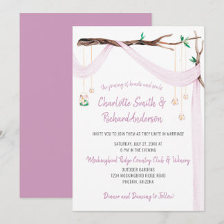 Eclectic Romance - Lilac Drape Mason Jar Lights Invitation