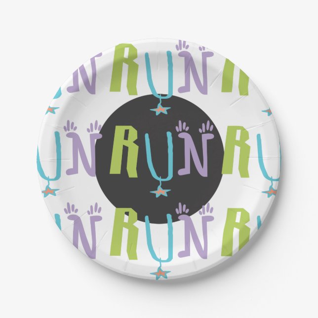 Eclectic RUN | Runner themed Paper Plate (Front)