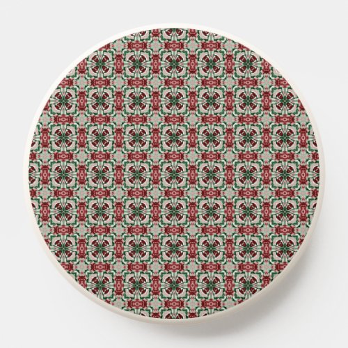 Eclectic Rustic Grungy Muted Christmas Pattern PopSocket