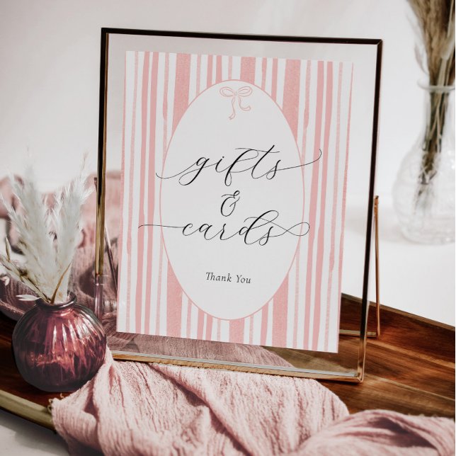 Eclectic Stripes Baby Shower Gifts and Cards Sign (Creator Uploaded)