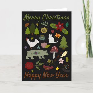 Eclectic Stuff cool holiday card red green black