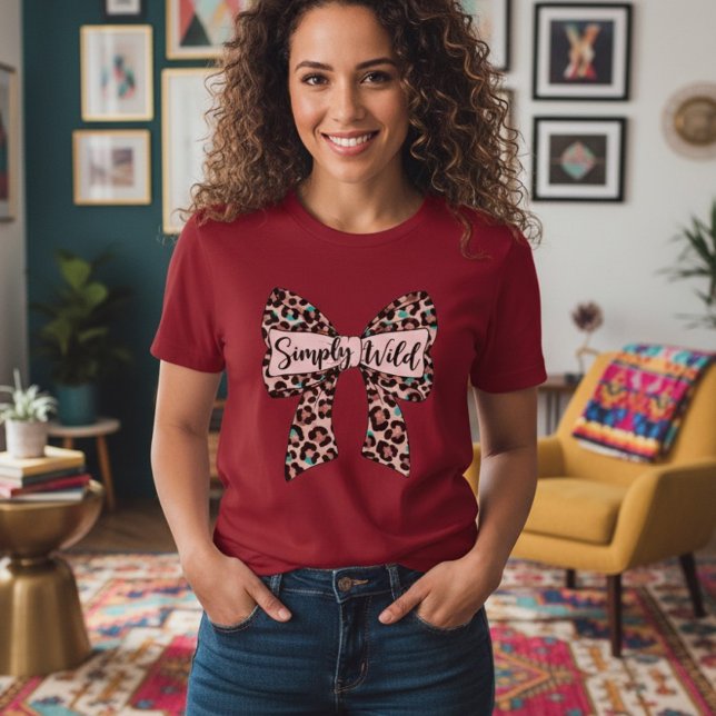 Eclectic Style Women's T-Shirt - Red with Leopard  (Creator Uploaded)