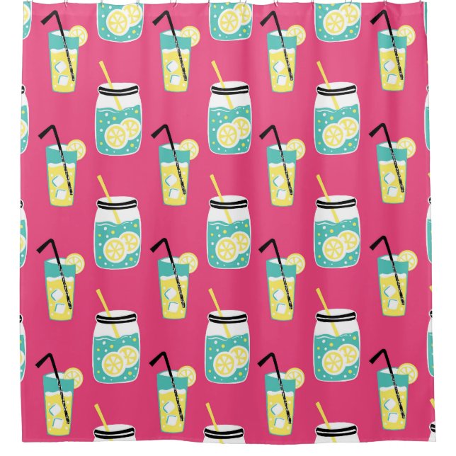 Eclectic summer elements, vintage seamless backgro shower curtain (Front)