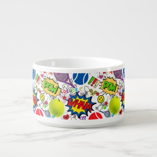 Eclectic tennis pattern  Bowl