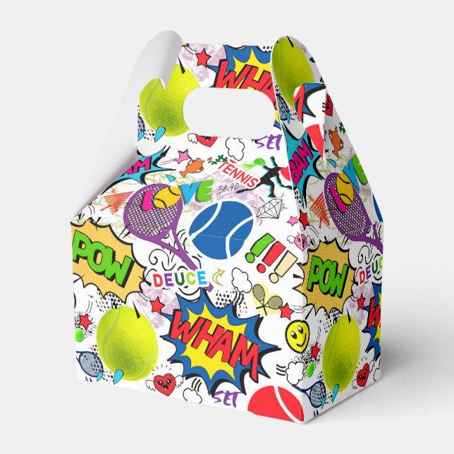😍🤩Eclectic tennis🎾 pattern Favor Boxes (Front Side)