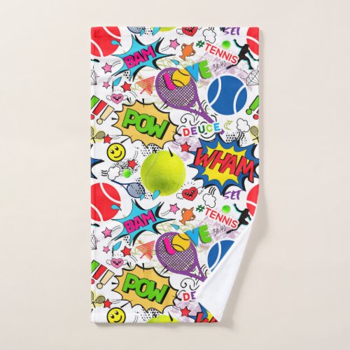 Eclectic tennis pattern  Hand Towel