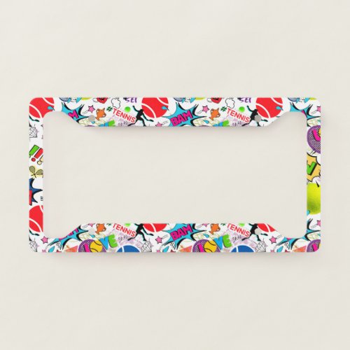 Eclectic tennis pattern License Plate Frame