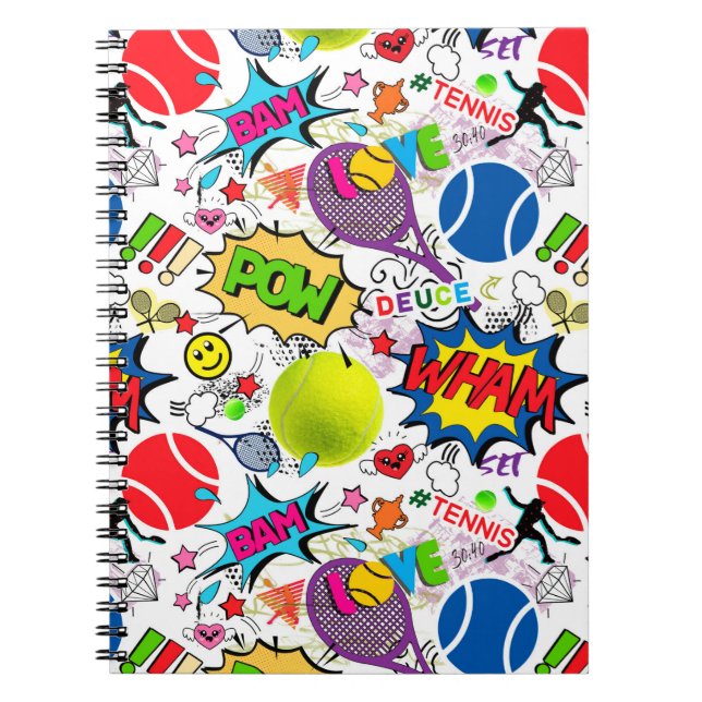 😍🤩Eclectic tennis🎾 pattern  Notebook (Front)