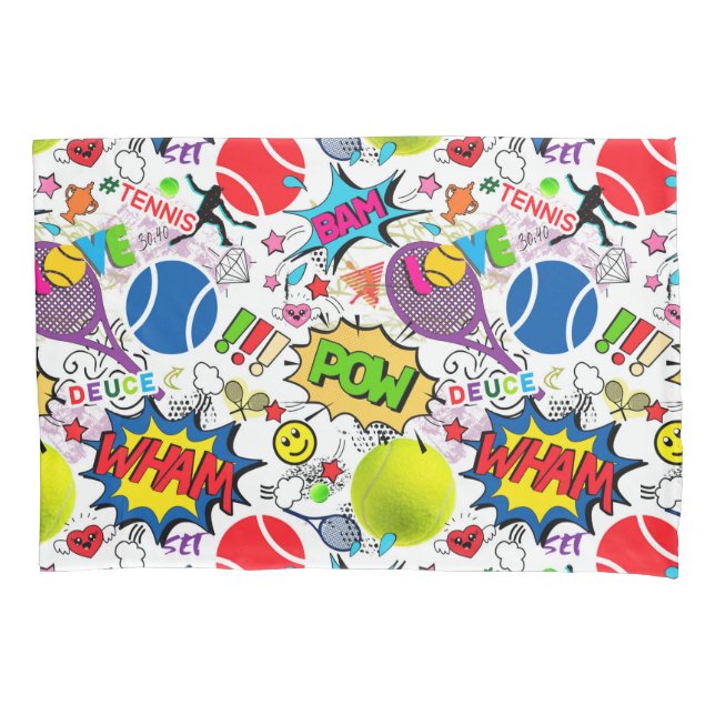 😍🤩Eclectic tennis🎾 pattern Pillow Case (Front)