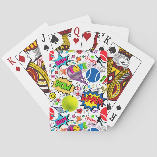 😍🤩Eclectic tennis🎾 pattern Poker Cards (Back)