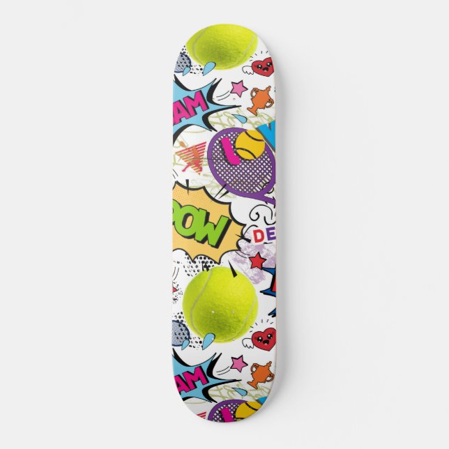 😍🤩Eclectic tennis🎾 pattern Skateboard (Front)