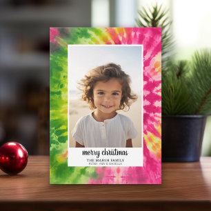 Eclectic Tie Dye - Christmas Photo Colorful Bright Holiday Card