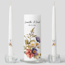 Eclectic Wildflowers Wedding Candles