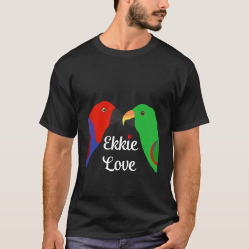 Eclectus Male Female Love Heart T_Shirt