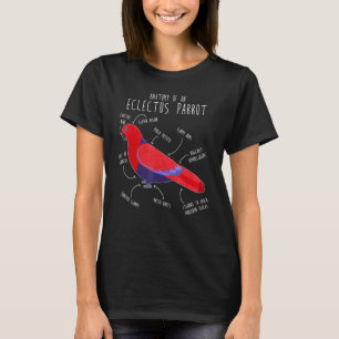 Eclectus Parrot Anatomy Female Parrot Bird T-Shirt