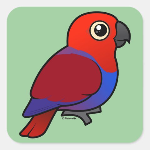 Cute Customizable Female Eclectus Parrot Square Sticker