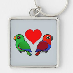 Eclectus Parrot Love Premium Square Keychain