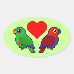 Eclectus Parrot Love Oval Sticker