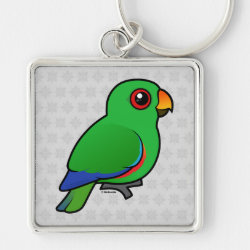 Customizable Male Eclectus Parrot Premium Square Keychain