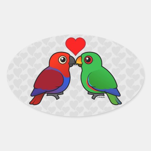 Eclectus Parrots in Love Oval Sticker