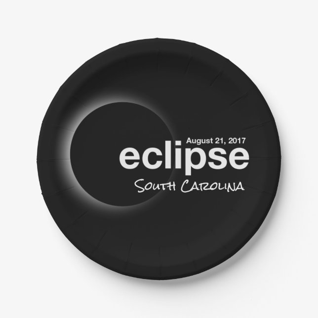 eclipse 2017 South Carolina Paper Plates (Front)