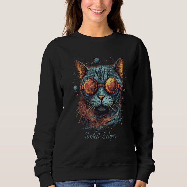Eclipse 2024 Design Purrfect Eclipse Cat Sweatshirt (Front)