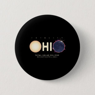 Eclipse 2024 Ohio Total Eclipse Astronomy Graphic Button