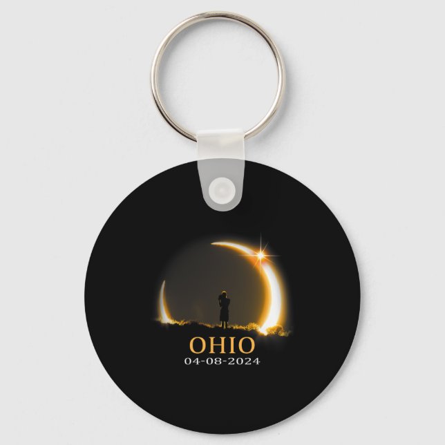 Eclipse 2024 Ohio Total Solar Eclipse 1  Keychain (Front)